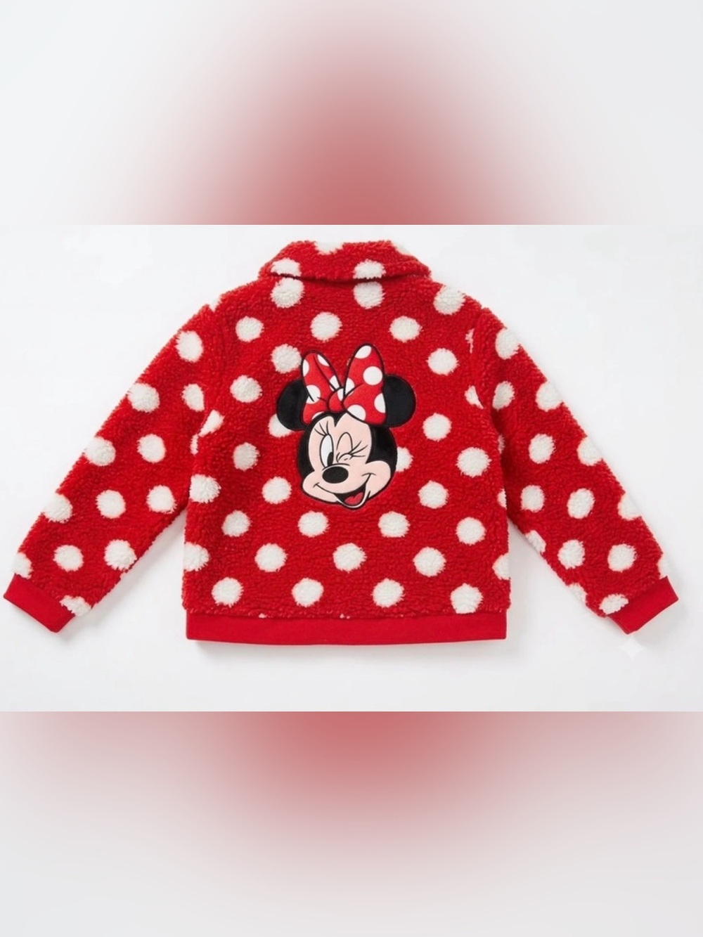 Disney Red and White Minnie Mouse Polka Dot Fleece Jacket